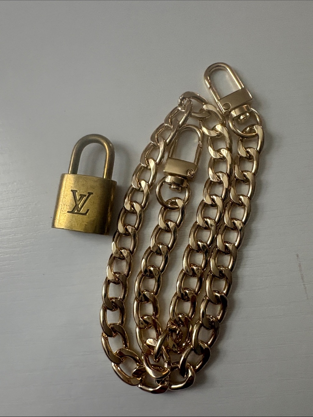 Louis Vuitton Gold Padlock #314 with Unbranded Chain- NO KEY